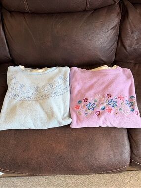 Haband Light Blue and Pink Embroidered Sweatshirts